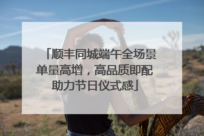 顺丰同城端午全场景单量高增，高品质即配助力节日仪式感